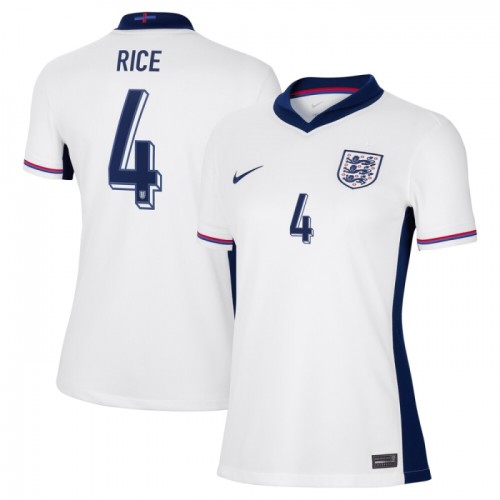 Camisola do Inglaterra Rice 4 Equipamento Principal Euro 2024 - Mulher Camisola do Inglaterra Rice 4 Equipamento Principal Euro 2024 - Mulher